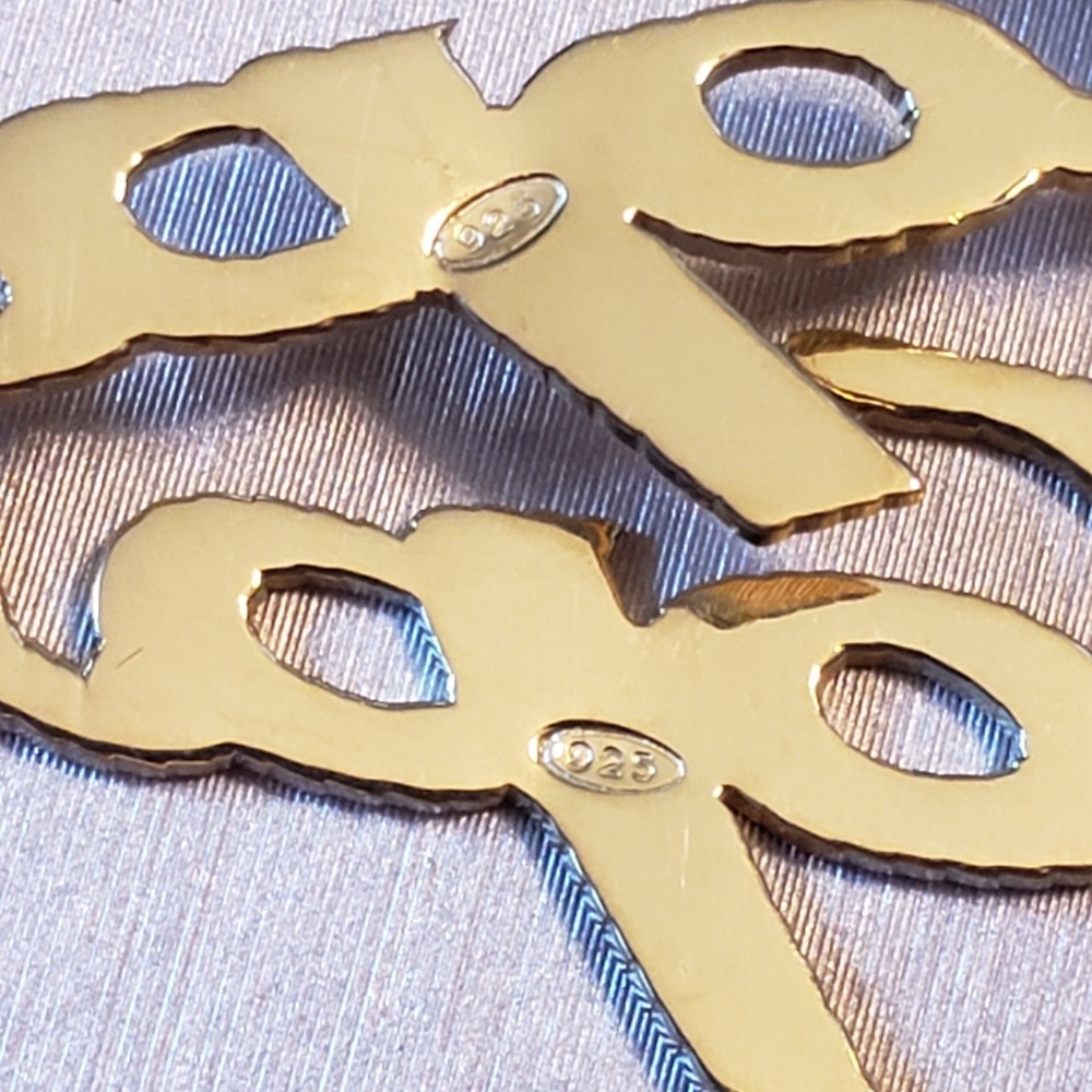 Sterling Silver Gold Tone "Hope" Hoop Earrings - Picture 7 of 7
